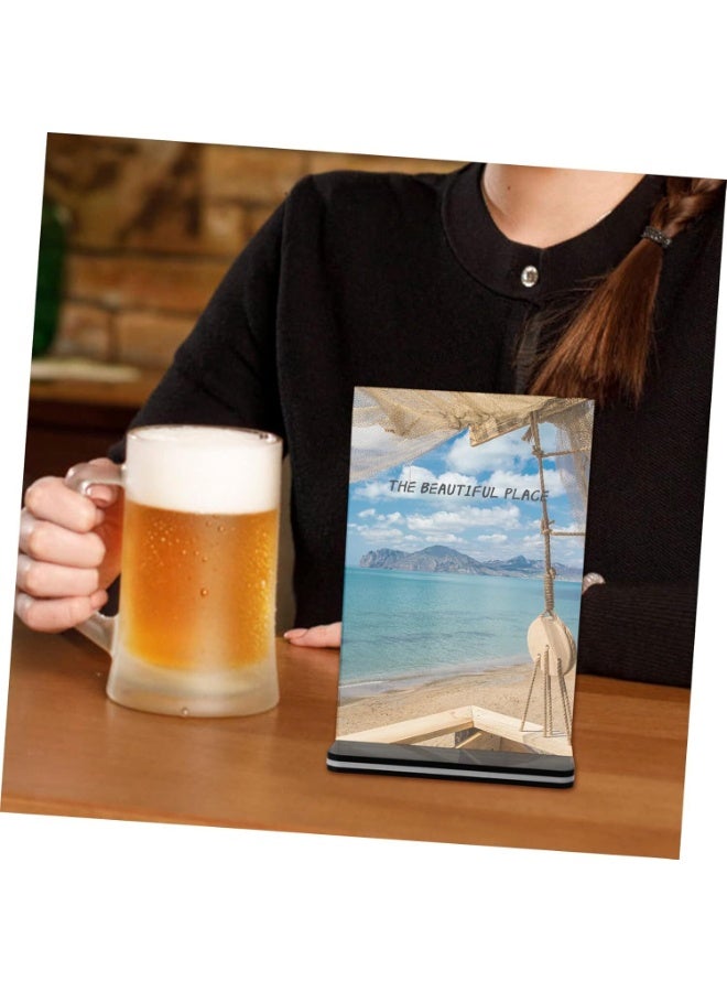 فاييت حامل لافتات أكريليك عمودي مزدوج الجوانب بقاعدة سوداء - Image 5